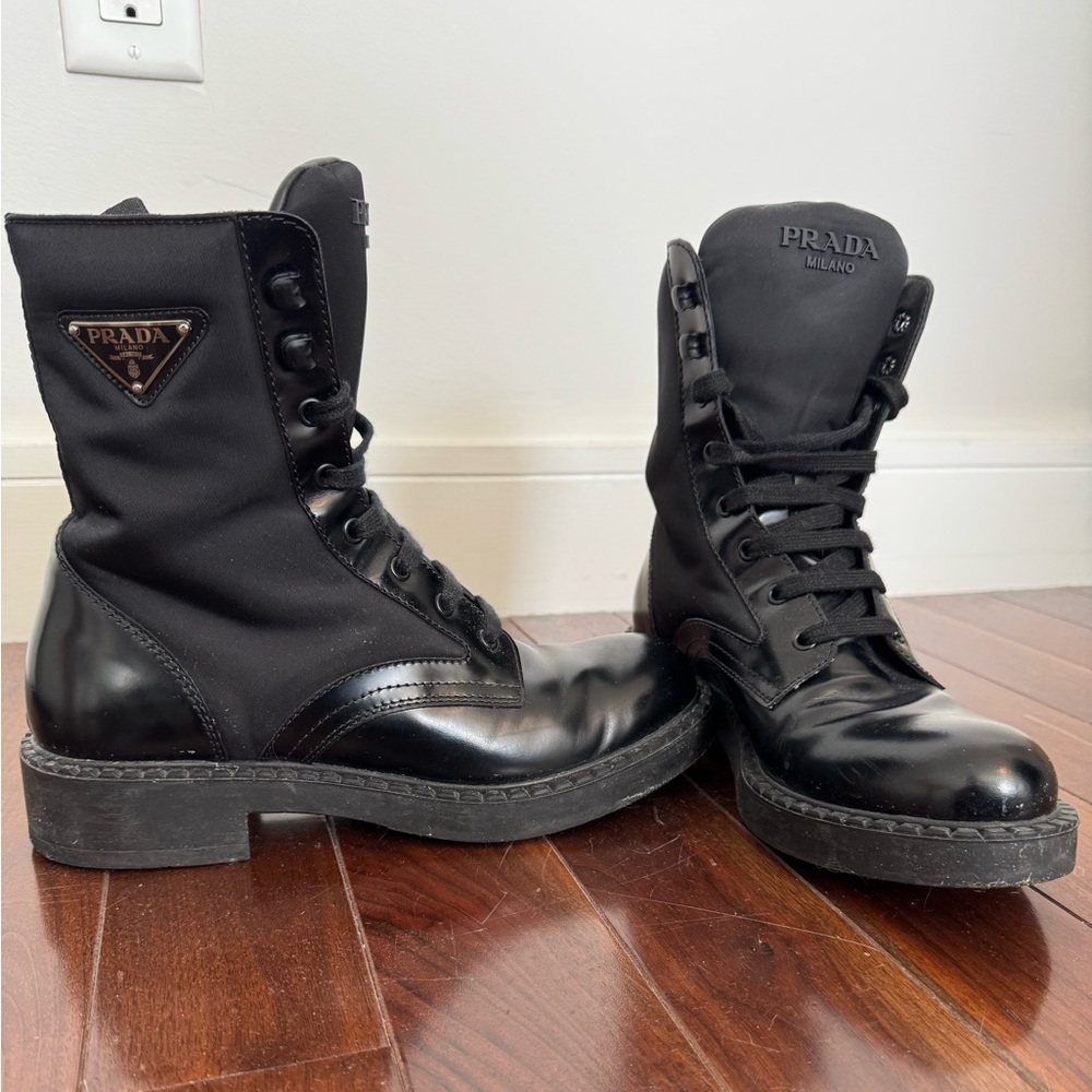 Prada Combat Boots with Lug Sole